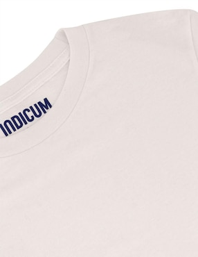 Playera manga corta Indicum Denim cuello redondo para mujer