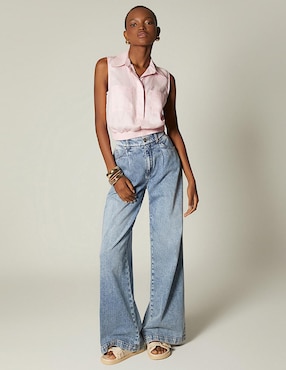 Top Studio F cuello camisero