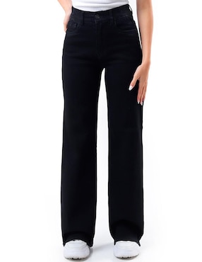 Jeans wide leg Roman Fashion corte cintura alta para mujer