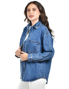 Chamarra Denim Roman Fashion algodón para mujer