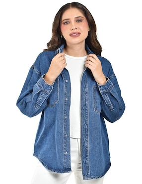 Chamarra Denim Roman Fashion algodón para mujer
