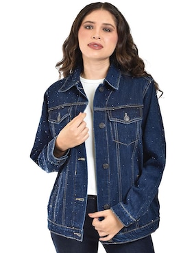 Chamarra Denim Roman Fashion para mujer