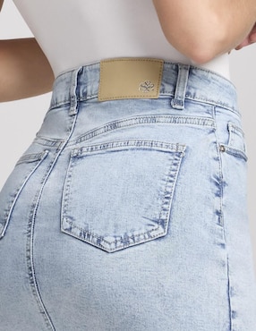 Falda corta Seven Jeans de mezclilla a la cintura alta