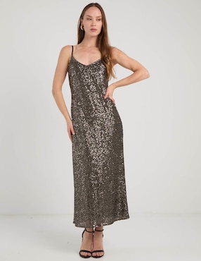 Vestido midi de fiesta The Are escote V