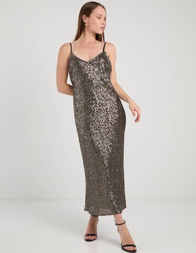 Vestido midi de fiesta The Are escote V