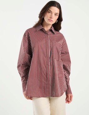 Camisa Petal + Pup de algodón manga larga para mujer