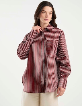 Camisa Petal + Pup de algodón manga larga para mujer