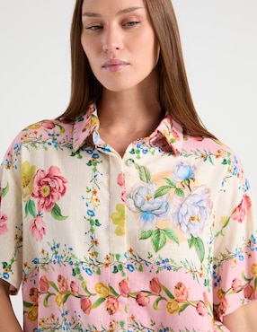 Camisa Petal + Pup manga corta para mujer