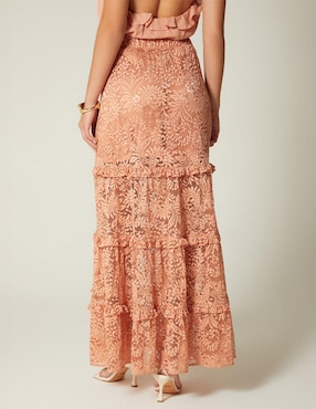 Falda larga Studio F Mauve Boho a la cintura