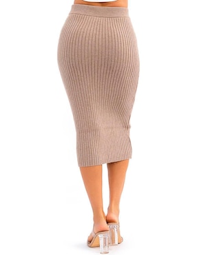 Falda midi Roman Fashion cintura alta