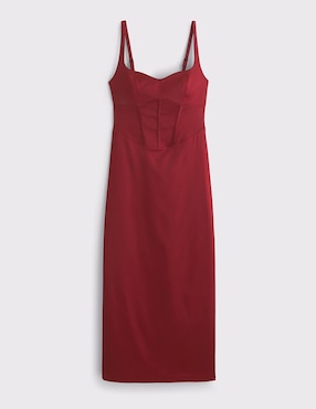 Vestido midi fiesta Abercrombie & Fitch escote V