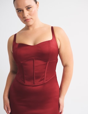 Vestido midi fiesta Abercrombie & Fitch escote V