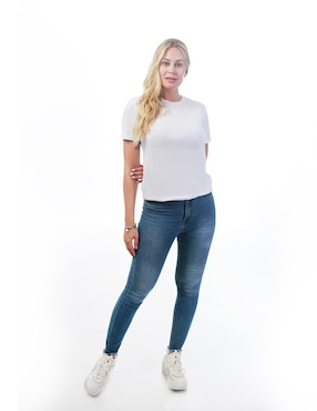 Playera manga corta Indicum Denim Básicos cuello redondo para mujer