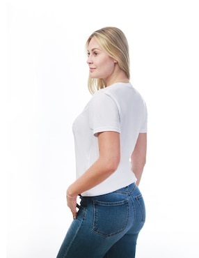 Playera manga corta Indicum Denim Básicos cuello redondo para mujer