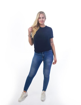 Playera manga corta Indicum Denim Básicos cuello redondo para mujer