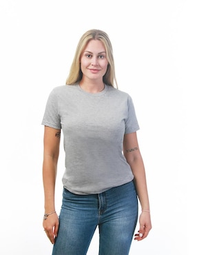 Playera manga corta Indicum Denim Básicos cuello redondo para mujer