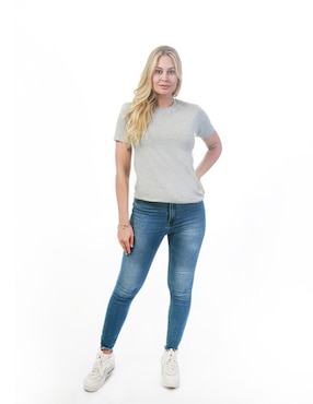 Playera manga corta Indicum Denim Básicos cuello redondo para mujer