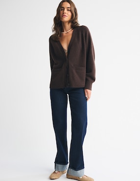 Suéter Abercrombie cuello V para mujer