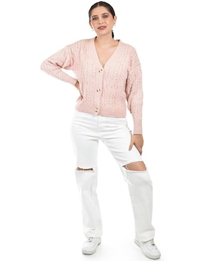 Suéter Roman Fashion cuello V para mujer