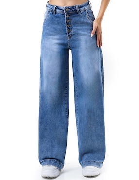 Jeans baggy Roman Fashion corte cintura alta para mujer