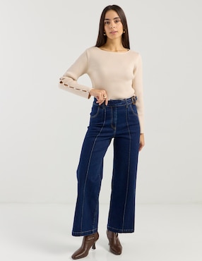 Jeans relaxed straight Petite Studio para mujer
