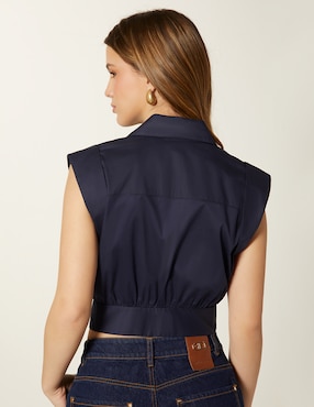 Top Studio F cuello camisero escote v