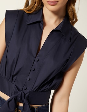 Top Studio F cuello camisero escote v