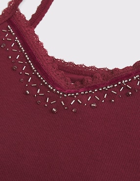 Top Abercrombie & Fitch escote v tirante delgado