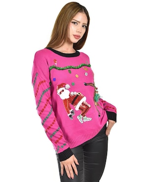 Suéter navideño Roman Fashion cuello redondo para mujer