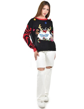 Suéter Roman Fashion cuello redondo para mujer