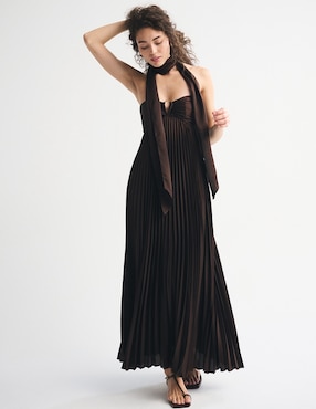 Vestido maxi de fiesta Abercrombie & Fitch escote medio