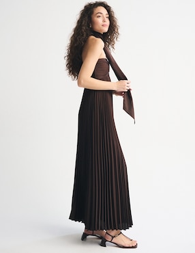 Vestido maxi de fiesta Abercrombie & Fitch escote medio