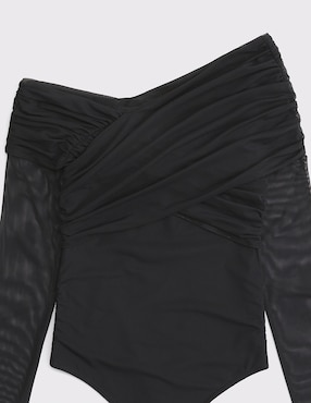 Body Abercrombie & Fitch cuello asimétrico escote bardot para mujer
