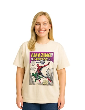 Playera manga corta Spider-Man cuello redondo para mujer