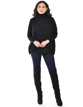 Suéter roman fashion cuello tortuga para mujer