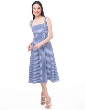 Vestido midi casual Lvyou para mujer