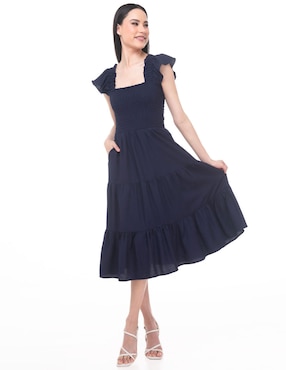 Vestido midi casual Lvyou para mujer