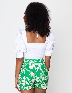 Blusa Studio F Alma Tropical Col manga al codo para mujer