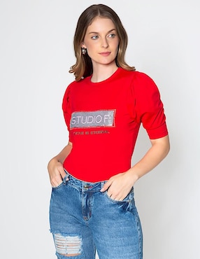 Playera manga al codo Studio F Style Is Eternal cuello redondo para mujer
