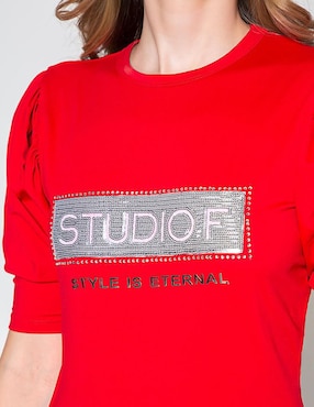 Playera manga al codo Studio F Style Is Eternal cuello redondo para mujer