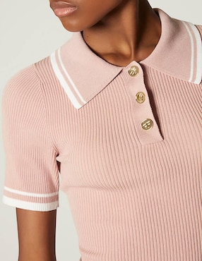 Playera manga corta Studio F cuello polo para mujer