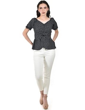 Blusa Roman Fashion manga corta para mujer