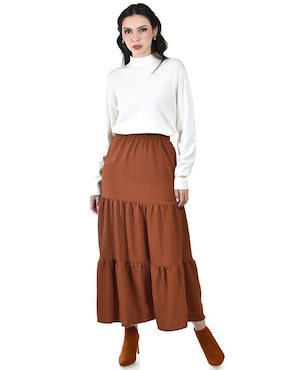 Falda largo Roman Fashion a la cintura alta