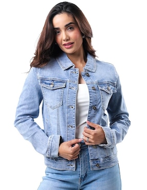 Chamarra Roman Fashion de mezclilla para mujer