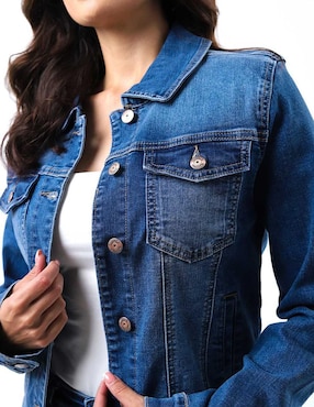 Chamarra Roman Fashion de mezclilla para mujer