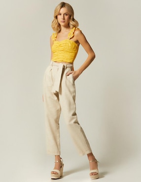 Pantalón chino Studio F straight para mujer
