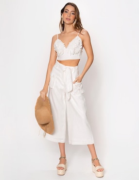 Pantalón capri Studio F amplio para mujer