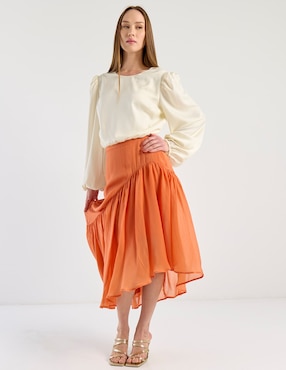 Falda crop Map cintura alta