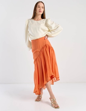 Falda crop Map cintura alta