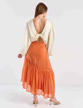 Falda crop Map cintura alta